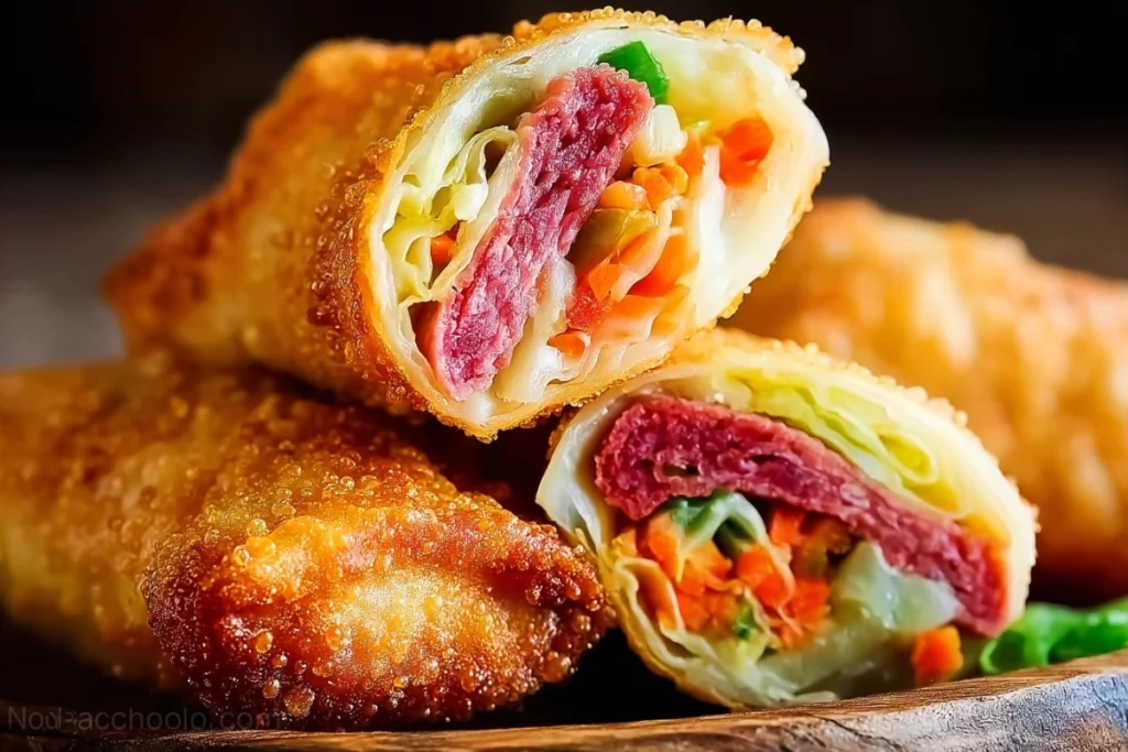 Irish Egg Rolls Recipe: Crispy Corned Beef & Cabbage Appetizer with Parsley Dip
