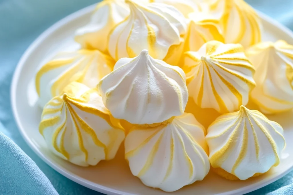 Beautiful Lemon Meringue Cookies with perfect glossy texture