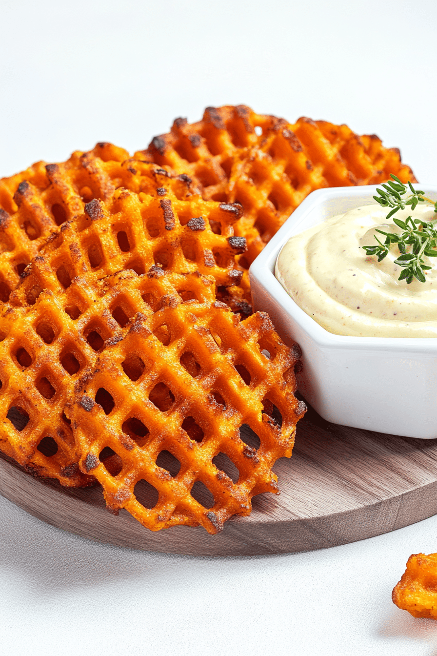 Crispy Alexia Sweet Potato Waffle Fries in Air Fryer Basket