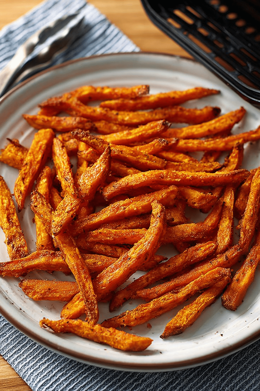 alexia sweet potato fries air fryer basket with tongs