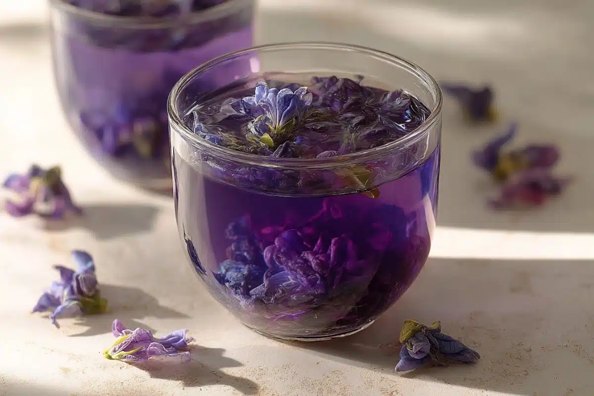 Brazilian Mounjaro Recipe drink in a glass with ice cubes and lemon slice