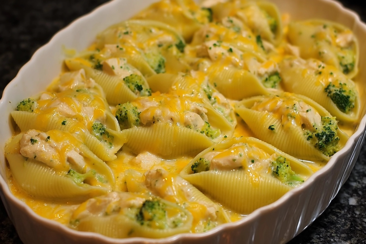 Cheesy Chicken & Broccoli Stuffed Shells