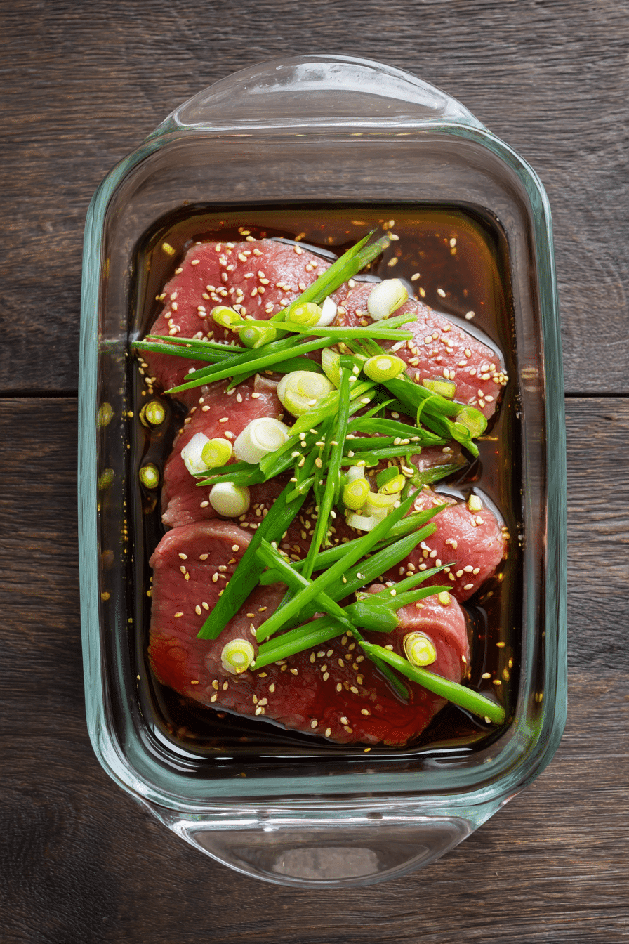 Grilled Japanese Steak Sliced with Sesame step by step