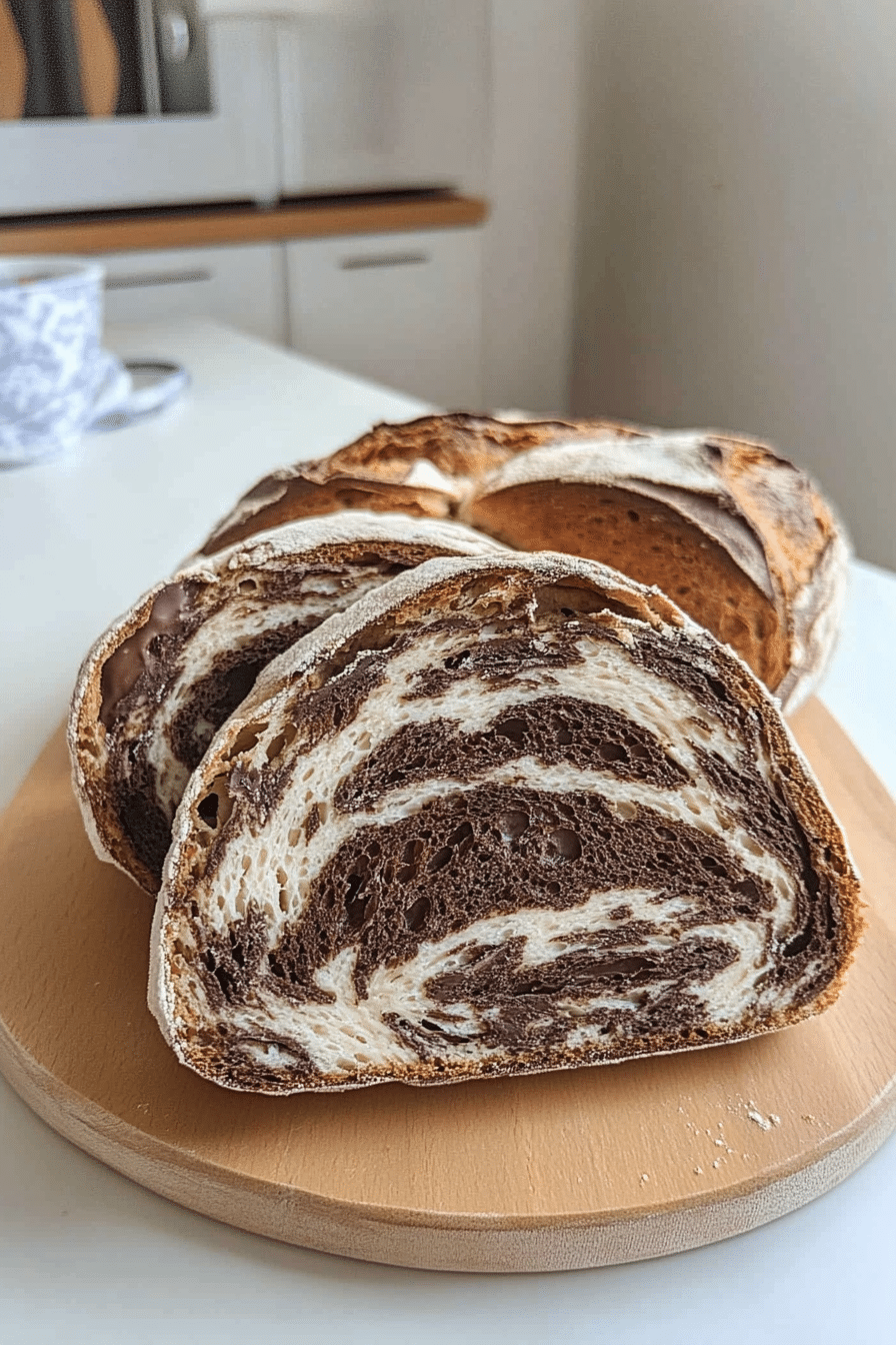 Folding chocolate and plain dough together