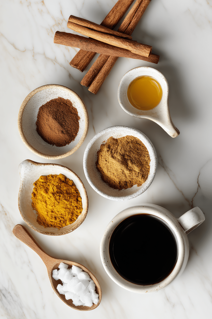coffee loophole ingredients laid out on a table