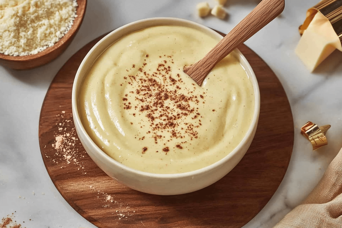 Homemade Hello Fresh Cream Sauce Base in a saucepan