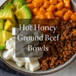Easy hot honey beef recipe ingredients flat lay
