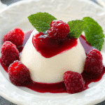 Pouring panna cotta mixture into molds