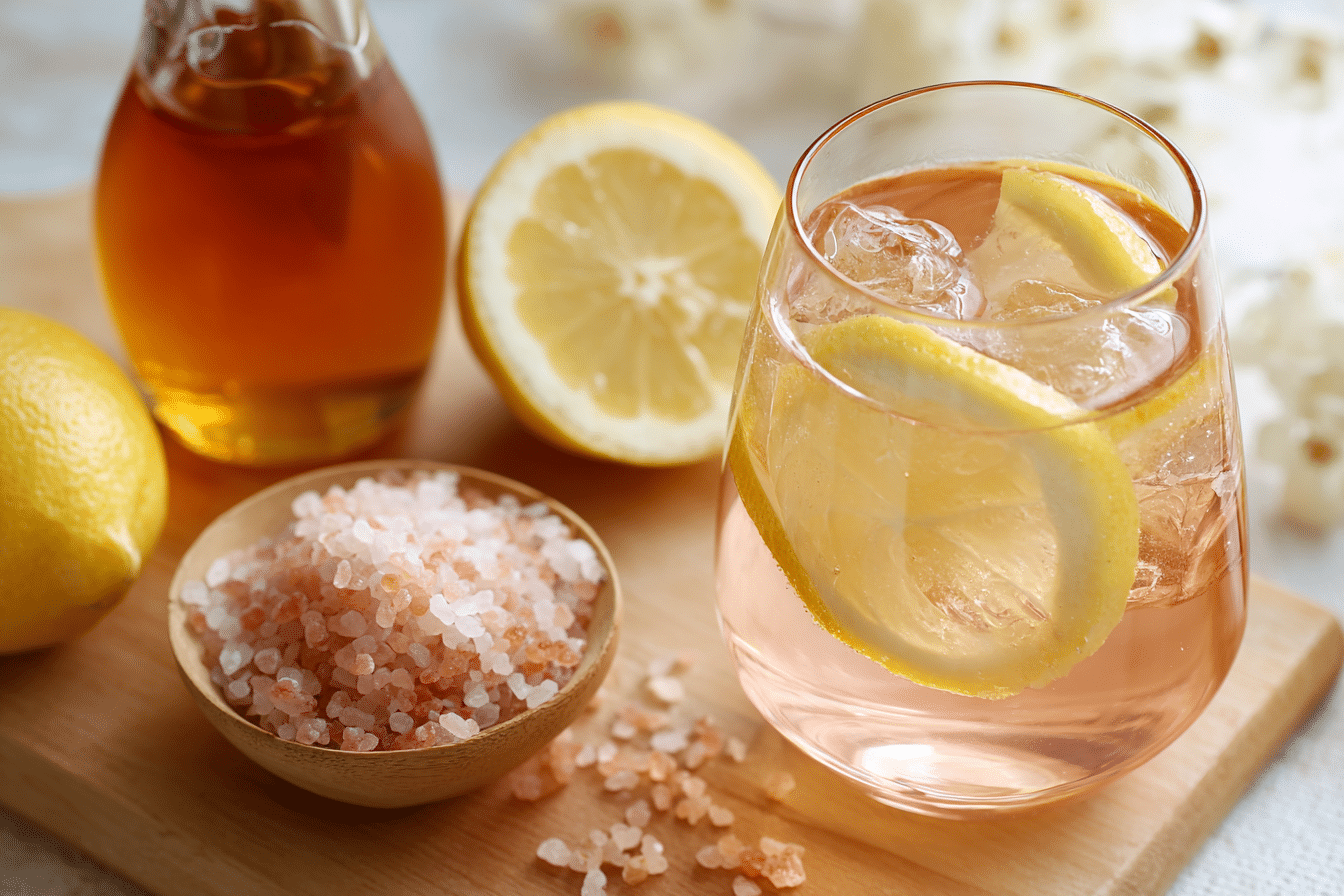 pink salt diet recipe detox drink with lemon and apple cider vinegar