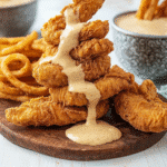 Recipe card photo for Popeyes Mardi Gras Mustard with ingredients and serving suggestions