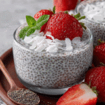 simple Chia Pudding Coconut Milk in glass jar